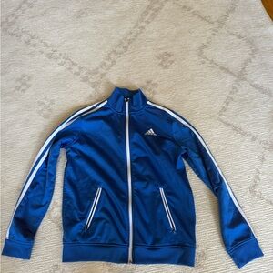 Adidas Blue and White Athletic Top